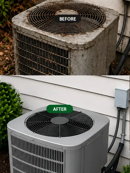 Residential AC repair technician