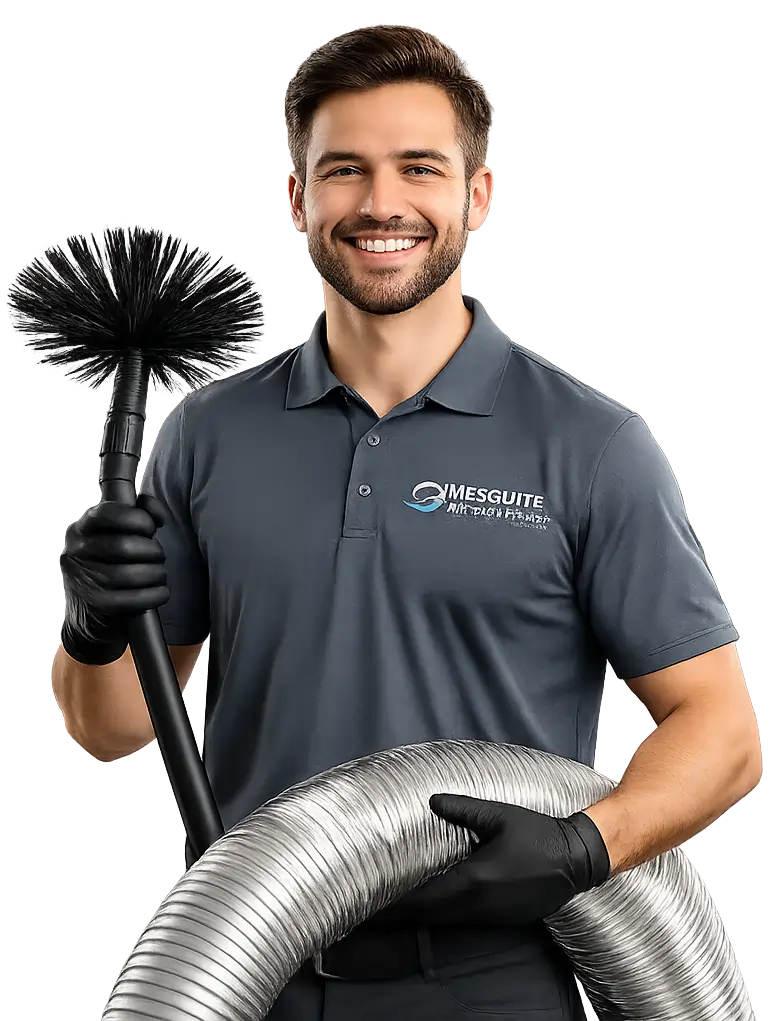 Air duct cleaning technician
