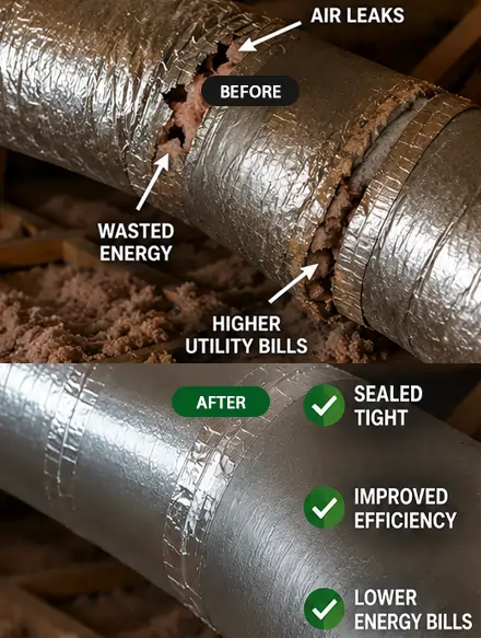Duct sealing and repair technician