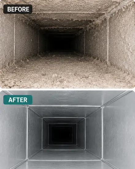 Residential air duct cleaning technician