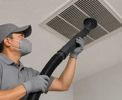 Before and after air vent cleaning comparison